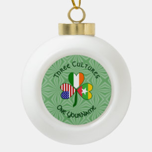 Burma Myanmar Irisch USA Shamrock-Flagge Personali Keramik Kugel-Ornament