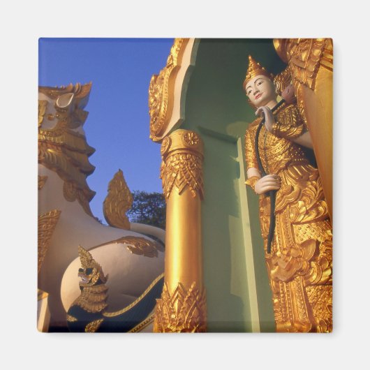 Burma (Myanmar), Rangoon (Yangon) Tempel Magnet (Vorne)