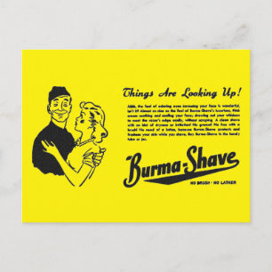Burma Shave Liebende Augen Postkarte