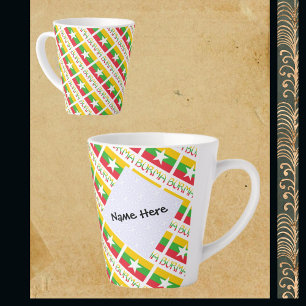 Burma und Myanmar-Flagge gekachelt personalisiert  Milchtasse