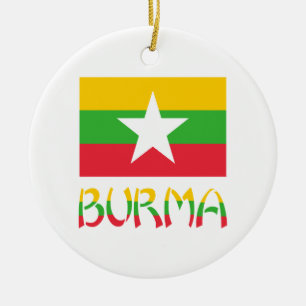 Burma und Myanmar-Flagge Keramik Ornament