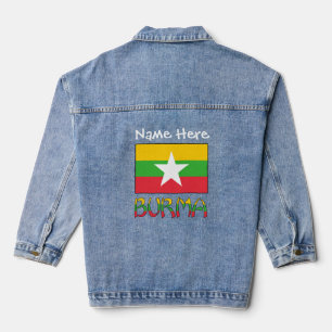 Burma und Myanmar Flagge Weiß Personalisierung Jeansjacke