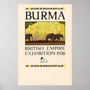 Burma - Vintage Reiseplakat Poster