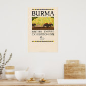 Burma - Vintage Reiseplakat Poster (Küche)