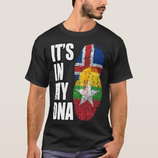 Burmese And Icelandic Mix DNA Flag Heritage T-Shirt