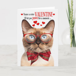 Burmese Cat Feline Spaß Valentinstag Feiertagskarte