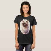 Burmese Cat Japanese Cherry Blossom Sakura T-Shirt (Vorne ganz)
