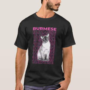 Burmese Cat Pastel Ästhetik T-Shirt