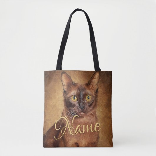 Burmese Cat Personalized Tasche (Vorderseite)