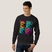 Burmese Cat Pop Illustration Colorful Animal Men Sweatshirt (Vorne ganz)