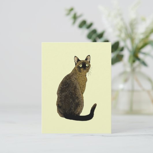Burmese Cat Postkarte (Stehend Vorderseite)