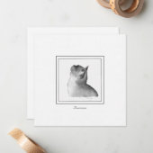 Burmese-Katzenkarte Schwarz/Weiß Mitteilungskarte (Vorderseite/Rückseite Beispiel)