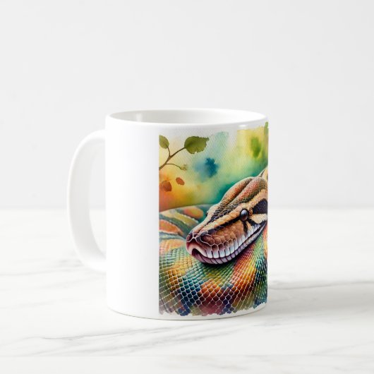Burmese Python in Watercolor 140624AREF108 - Water Kaffeetasse (Vorderseite Links)