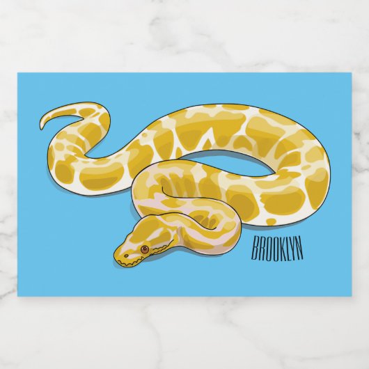 Burmese python snake cartoon illustration lebensmitteletikett (Einzelnes Label)