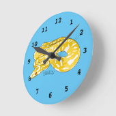 Burmese python snake cartoon illustration runde wanduhr (Winkel)
