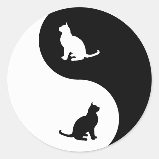 Burmese Yin Yang Runder Aufkleber (Vorderseite)