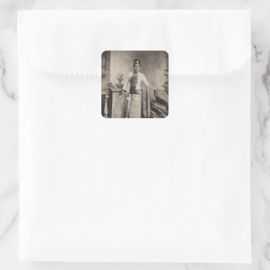 Burmesen Quadratischer Aufkleber (Tasche)