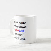 burmesische Frau, großartig Kaffeetasse (Vorderseite Links)