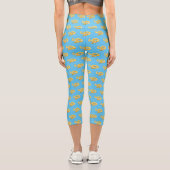 burmesische Python-Schlangen-Cartoon-Illustration Capri Leggings (Rückseite)