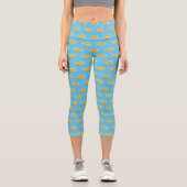 burmesische Python-Schlangen-Cartoon-Illustration Capri Leggings (Vorderseite)