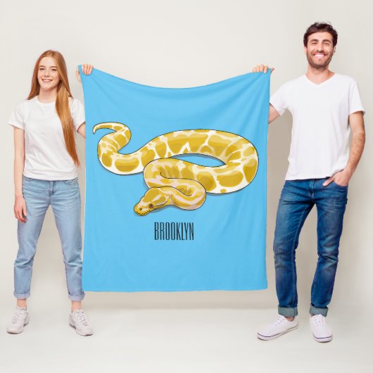 burmesische Python-Schlangen-Cartoon-Illustration Fleecedecke (Beispiel)