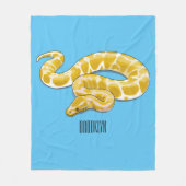 burmesische Python-Schlangen-Cartoon-Illustration Fleecedecke (Vorderseite)