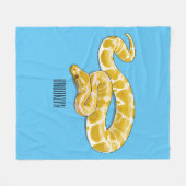 burmesische Python-Schlangen-Cartoon-Illustration Fleecedecke (Vorderseite (Horizontal))