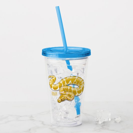 Burmische Python Schlange Cartoon Abbildung Acryltrinkbecher (Vorderseite Ice)