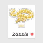 Burmische Python Schlange Cartoon Abbildung Aufkleber (Blatt)