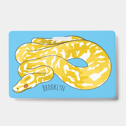 Burmische Python Schlange Cartoon Abbildung Ausweis (Vorderseite)
