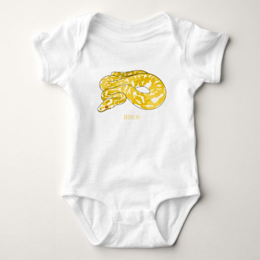 Burmische Python Schlange Cartoon Abbildung Baby Strampler (Vorderseite)