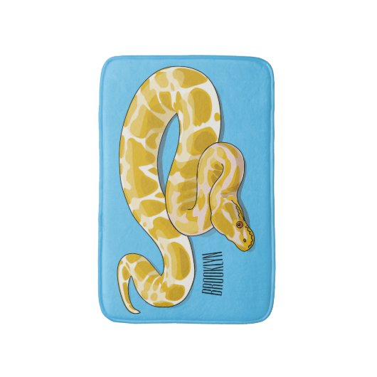 Burmische Python Schlange Cartoon Abbildung Badematte (Vorderseite Vertikal)