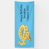 Burmische Python Schlange Cartoon Abbildung Banner (Vertikal)