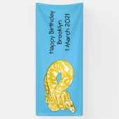 Burmische Python Schlange Cartoon Abbildung Banner (Vertikal)