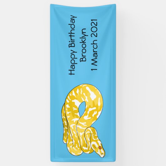 Burmische Python Schlange Cartoon Abbildung Banner (Vertikal)