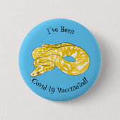 Burmische Python Schlange Cartoon Abbildung Button (Vorderseite)