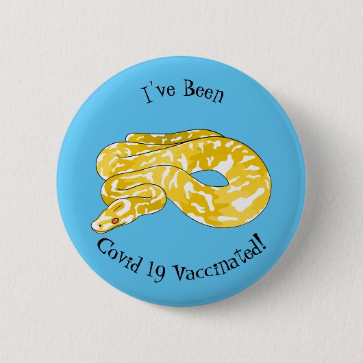 Burmische Python Schlange Cartoon Abbildung Button (Vorderseite)