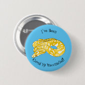 Burmische Python Schlange Cartoon Abbildung Button (Vorne & Hinten)