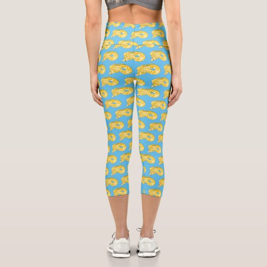 Burmische Python Schlange Cartoon Abbildung Capri Leggings (Rückseite)