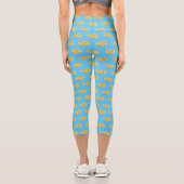 Burmische Python Schlange Cartoon Abbildung Capri Leggings (Rückseite)