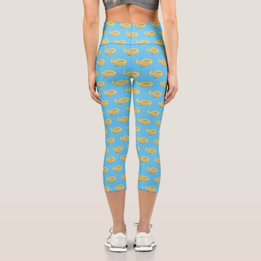 Burmische Python Schlange Cartoon Abbildung Capri Leggings (Rückseite)