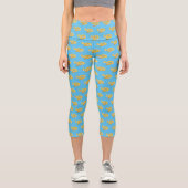 Burmische Python Schlange Cartoon Abbildung Capri Leggings (Vorderseite)