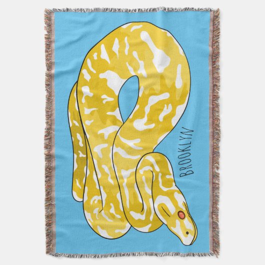 Burmische Python Schlange Cartoon Abbildung Decke (Vorderseite Vertikal)
