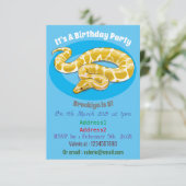 Burmische Python Schlange Cartoon Abbildung Einladung (Stehend Vorderseite)