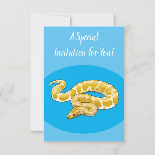 Burmische Python Schlange Cartoon Abbildung Einladung (Rückseite)