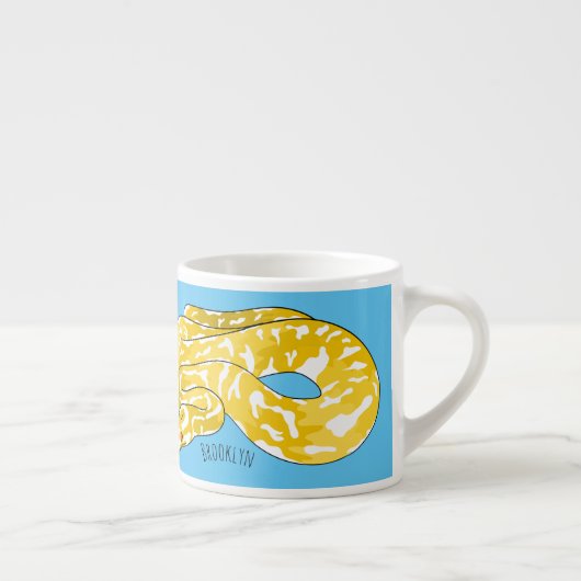 Burmische Python Schlange Cartoon Abbildung Espressotasse (Rechts)