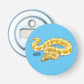 Burmische Python Schlange Cartoon Abbildung Flaschenöffner (Vorderseite)