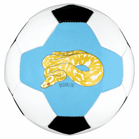 Burmische Python Schlange Cartoon Abbildung Fußball (Vorderseite)