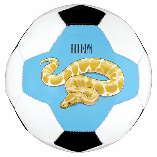 Burmische Python Schlange Cartoon Abbildung Fußball (Vorderseite)