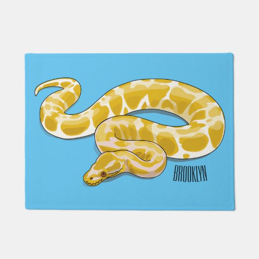 Burmische Python Schlange Cartoon Abbildung Fußmatte (Vorderseite)